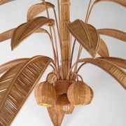 Grand lustre « cocotier » « palmier » en rotin
