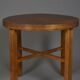 Table d'appoint en placage de chêne, années 1930, rénovée à la main, Art déco polonais