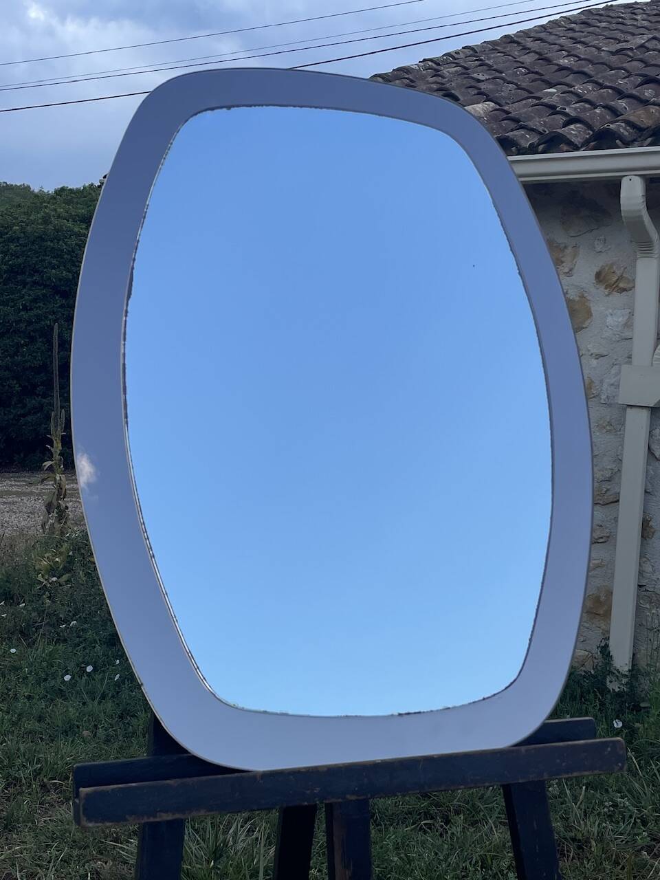 Vintage Wall Mirror, smoked glass, two-tone circa 1980s