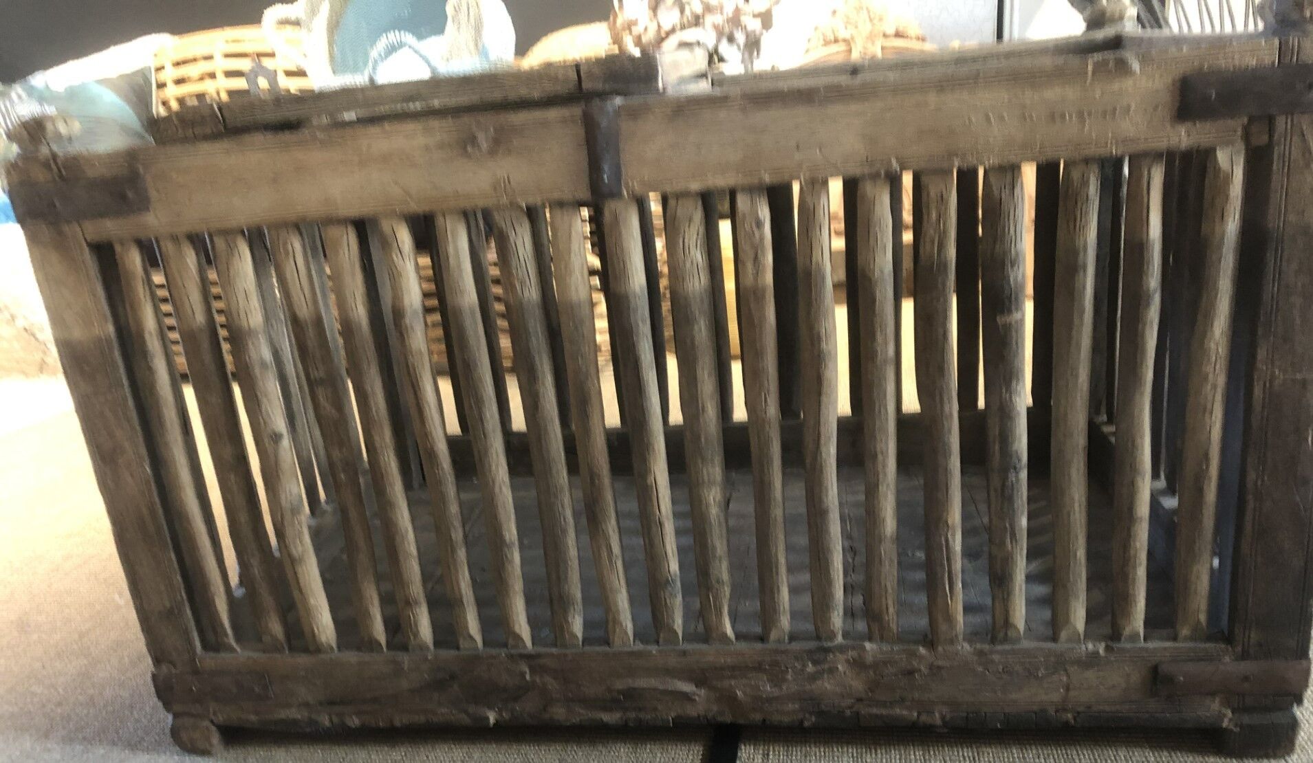 Table Cage with bars Indian bamboo