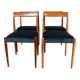 Chaises noires vintage Lübke allemandes - 4 pièces - superbe ensemble