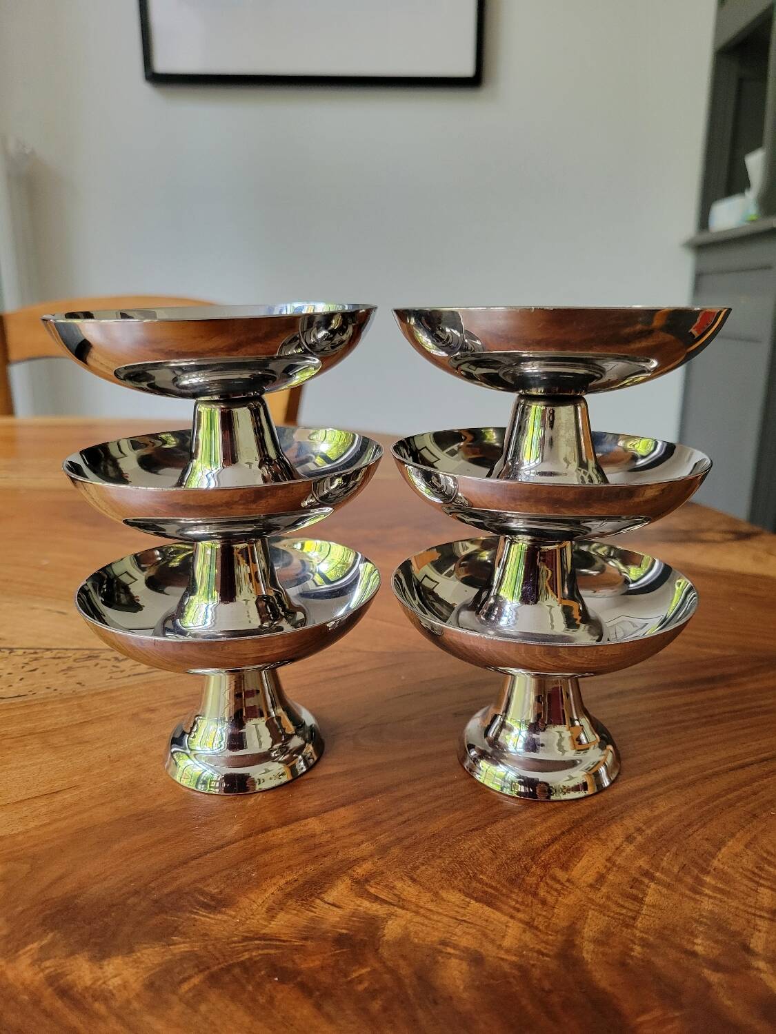 6 stainless steel ice cream cups