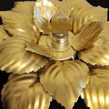 Golden leaf wall lamp