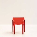 Set of 4 red "Gaudi" armchairs by Vico Magistretti for Artemide