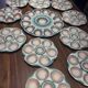 Complete oyster service in barbotine - Digoin & Sarreguemines - 13 pieces