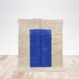 Traditional handwoven pure wool beni ourain rug, size 1.5/3.5 m.