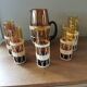 Vintage glass and wicker orangeade set