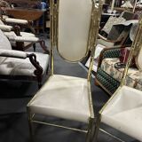 Set of 6 Bamboo chairs in brass 1980