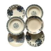 6 assiettes creuses Terre de Fer dépareillées