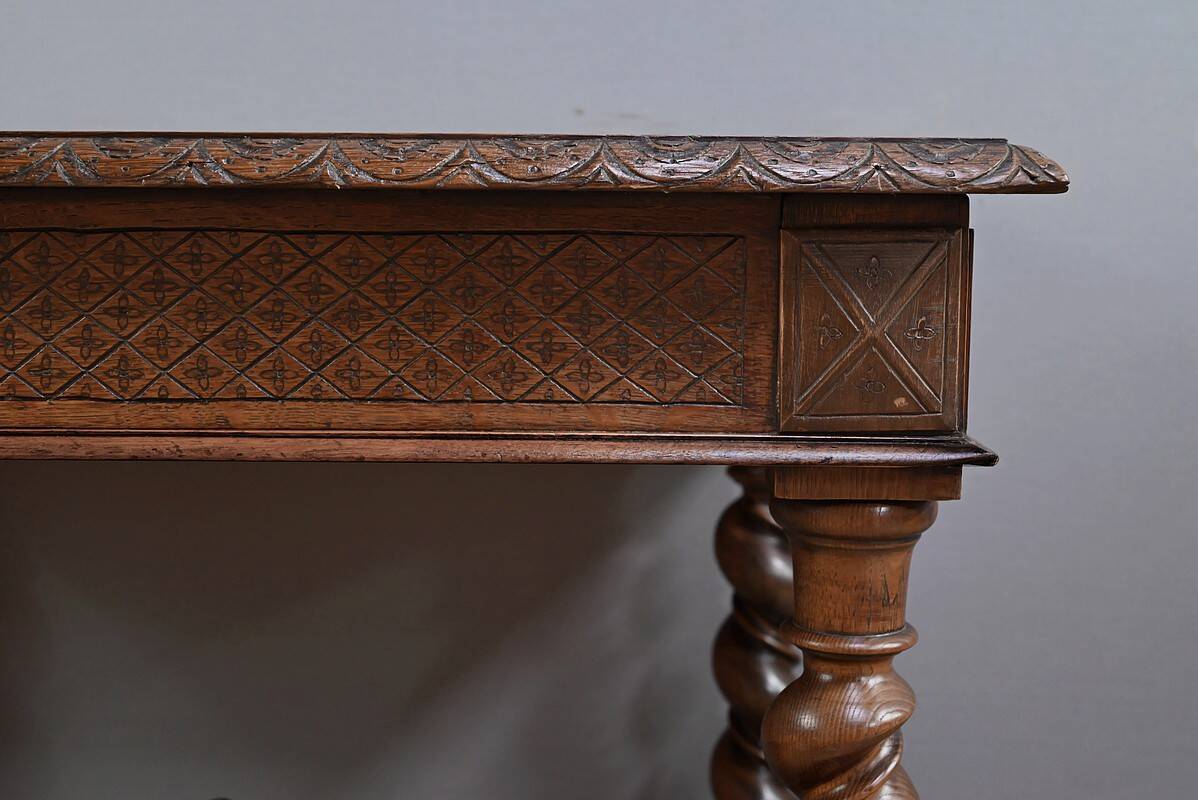 Small Oak Desk Table, Louis XIII Style – Mid-19th Century
