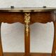 Rosewood table/pedestal and marquetry