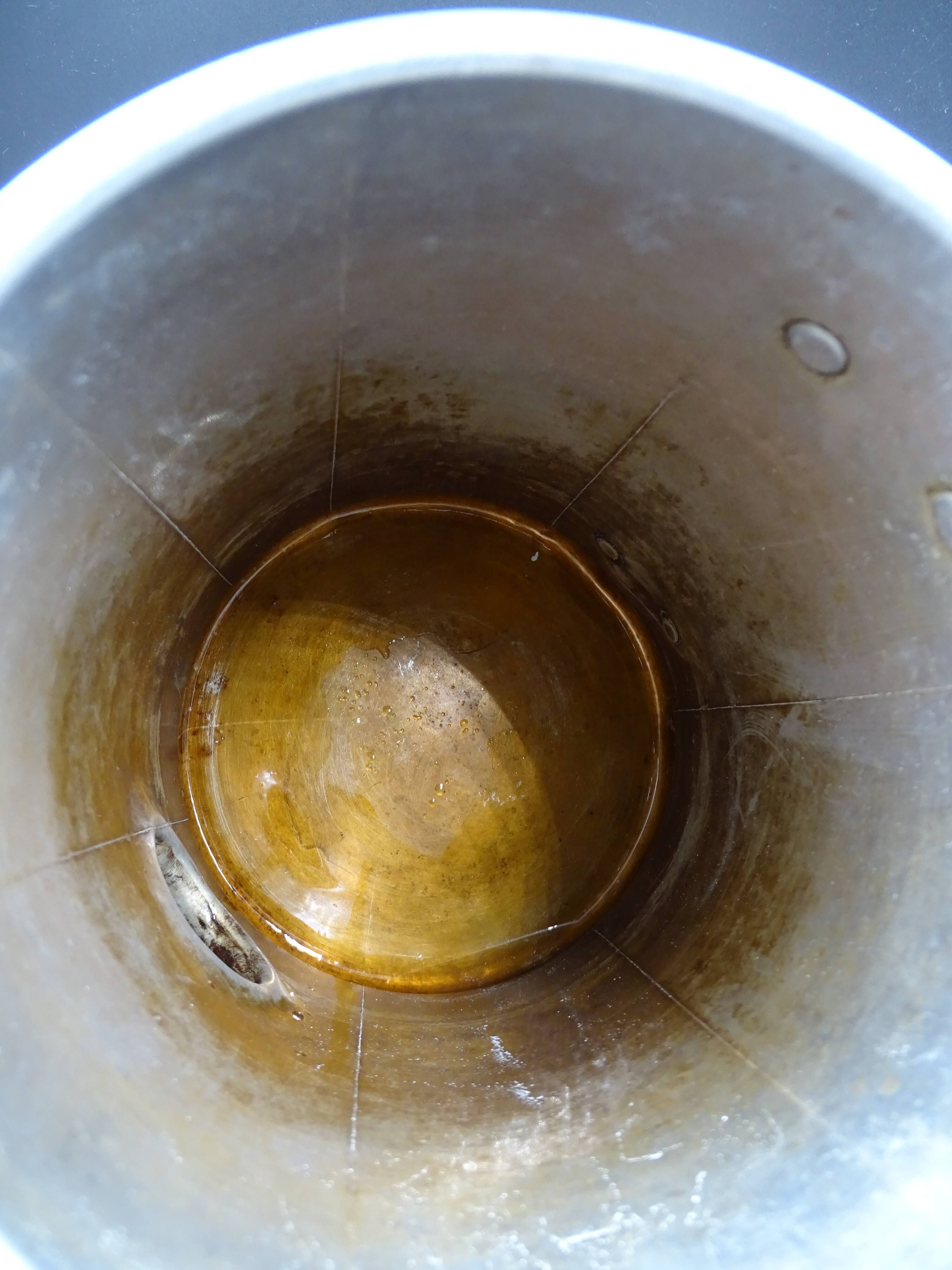 Old aluminum coffee maker -red cove - around 1930