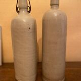 Set of 2 bottles / vases in speckled stoneware