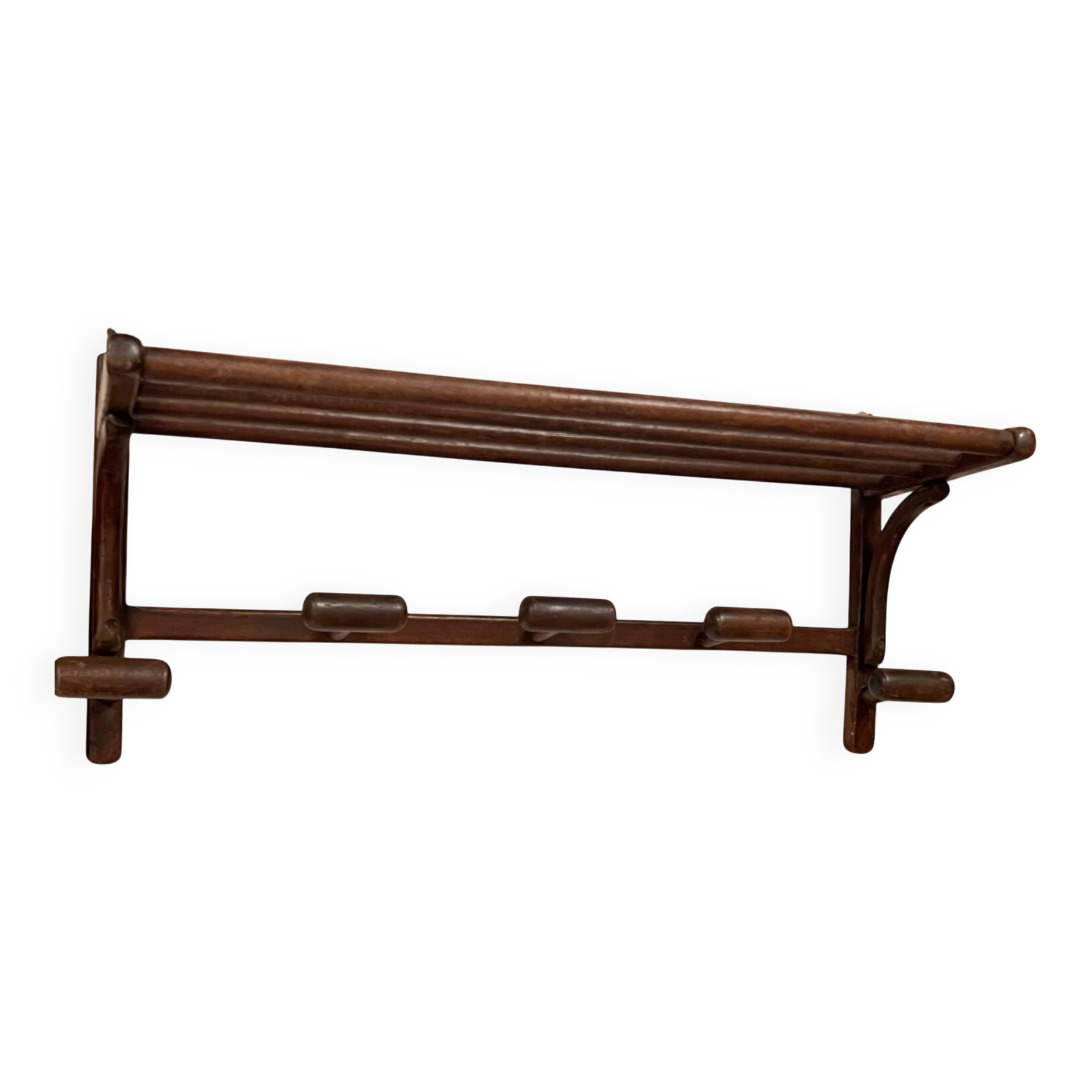 Old oak wall coat rack