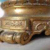Turquoise ceramic lamp bronze frame by Gagneau