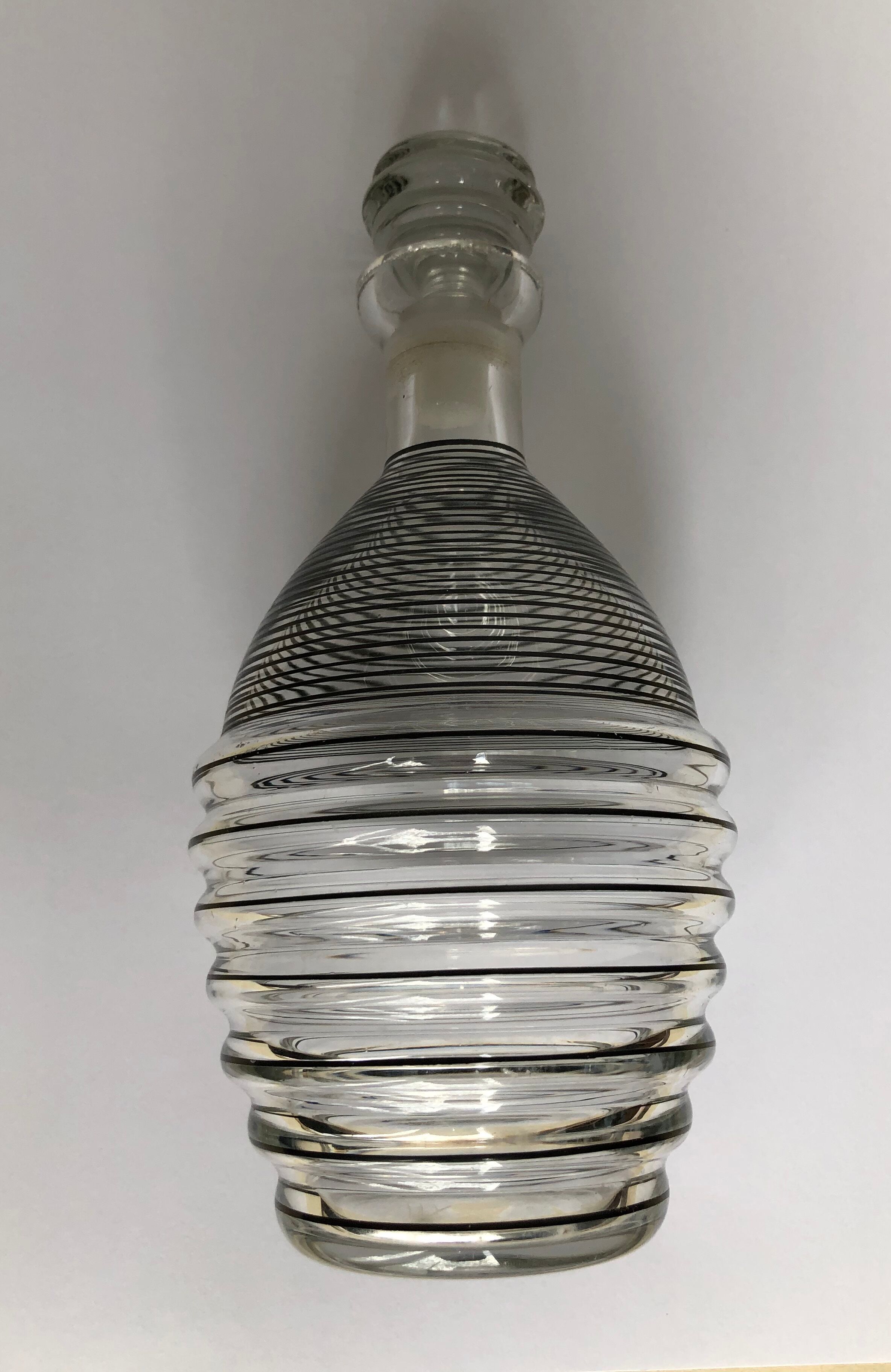 Streaked glass carafe