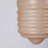 Vintage 1950s pink glass pendant lamp, Italian design