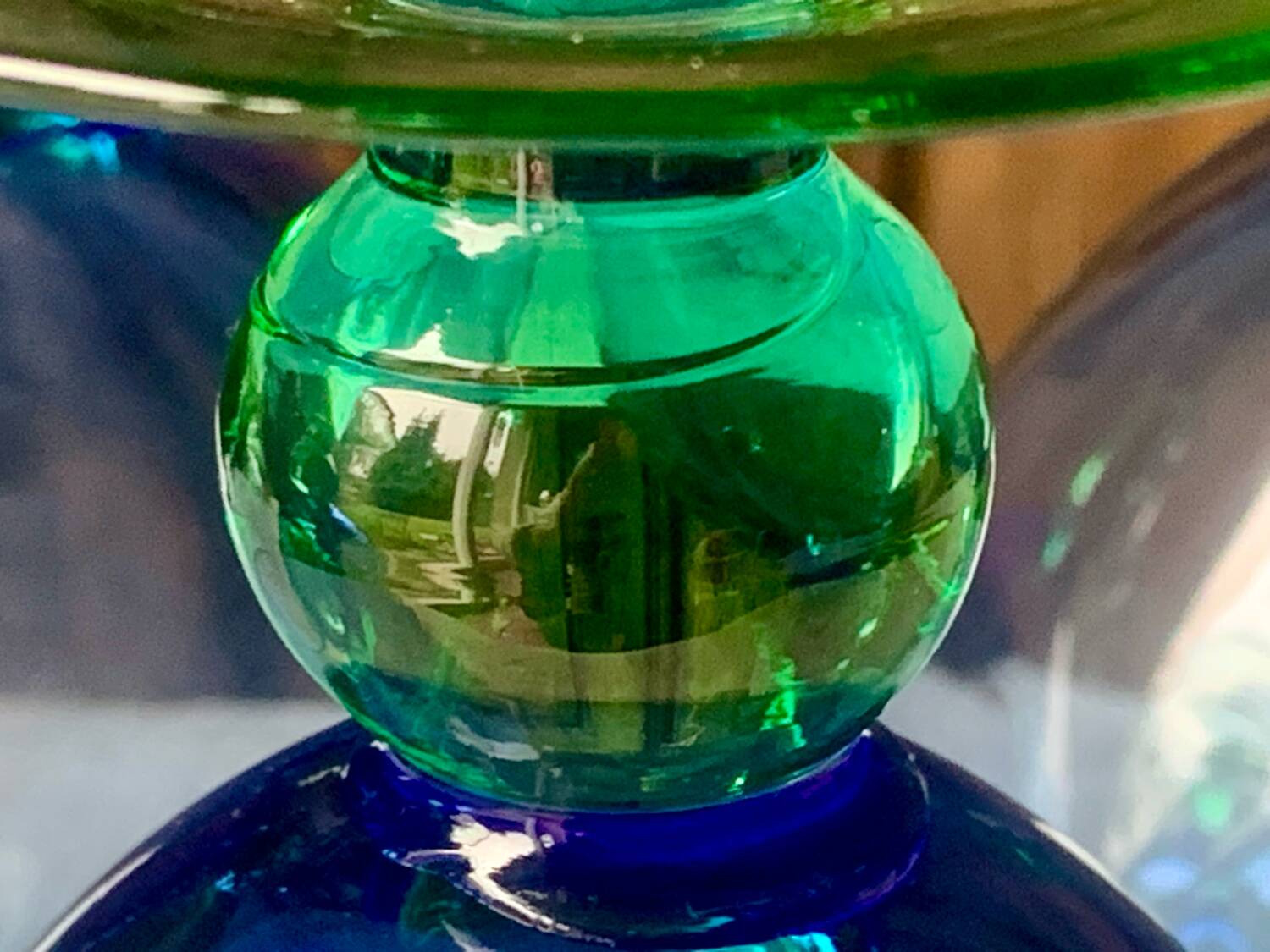 5 vintage Ålhens green and blue blown glasses