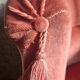 Set of crapaud armchair and 2 Napoleon III pink velvet poufs from the 19th century.