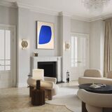 Large blue painting "Not a circle" 100x73 cm