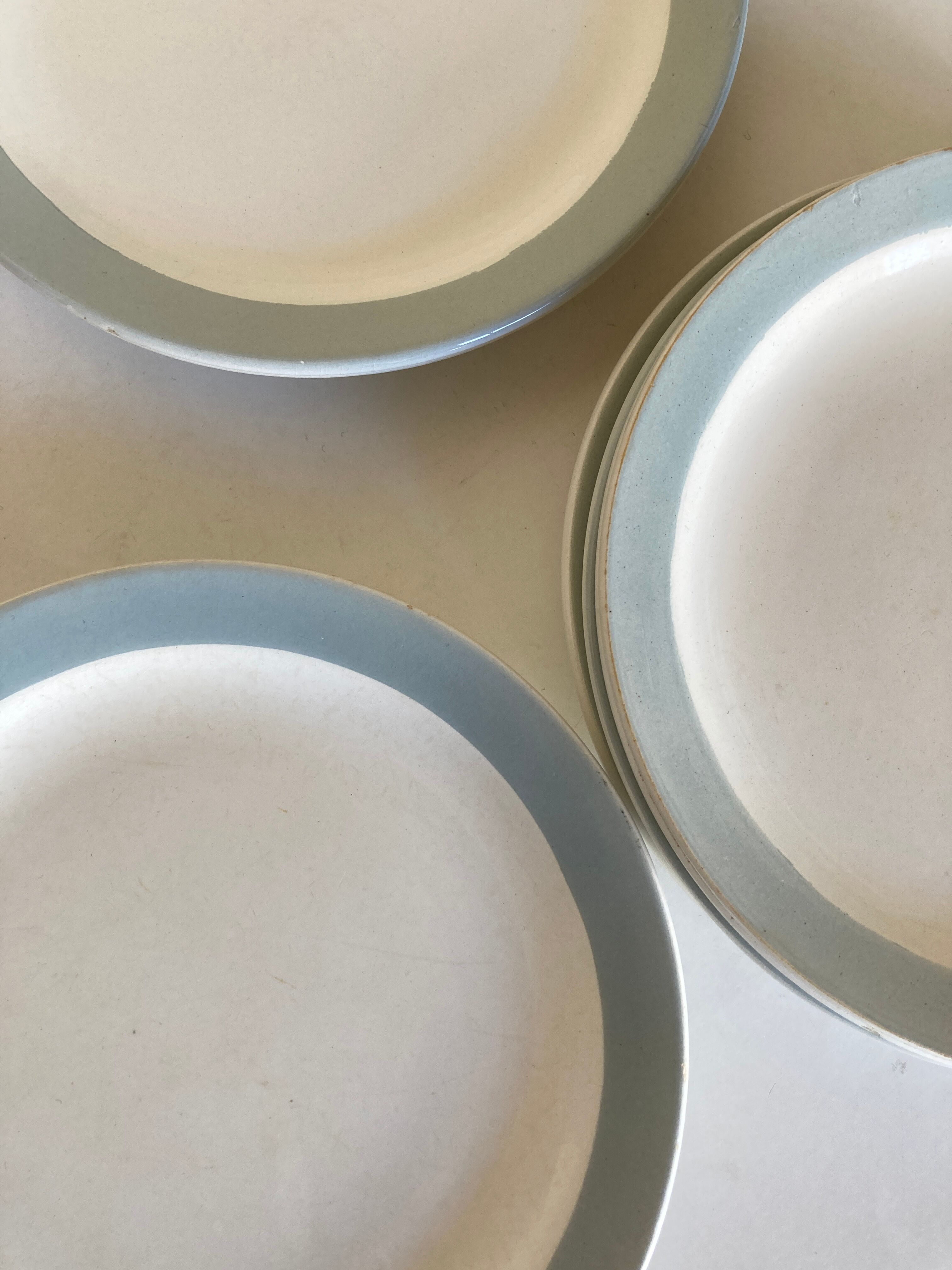 Set de 8 assiettes à dessert en faience de Salins 1960