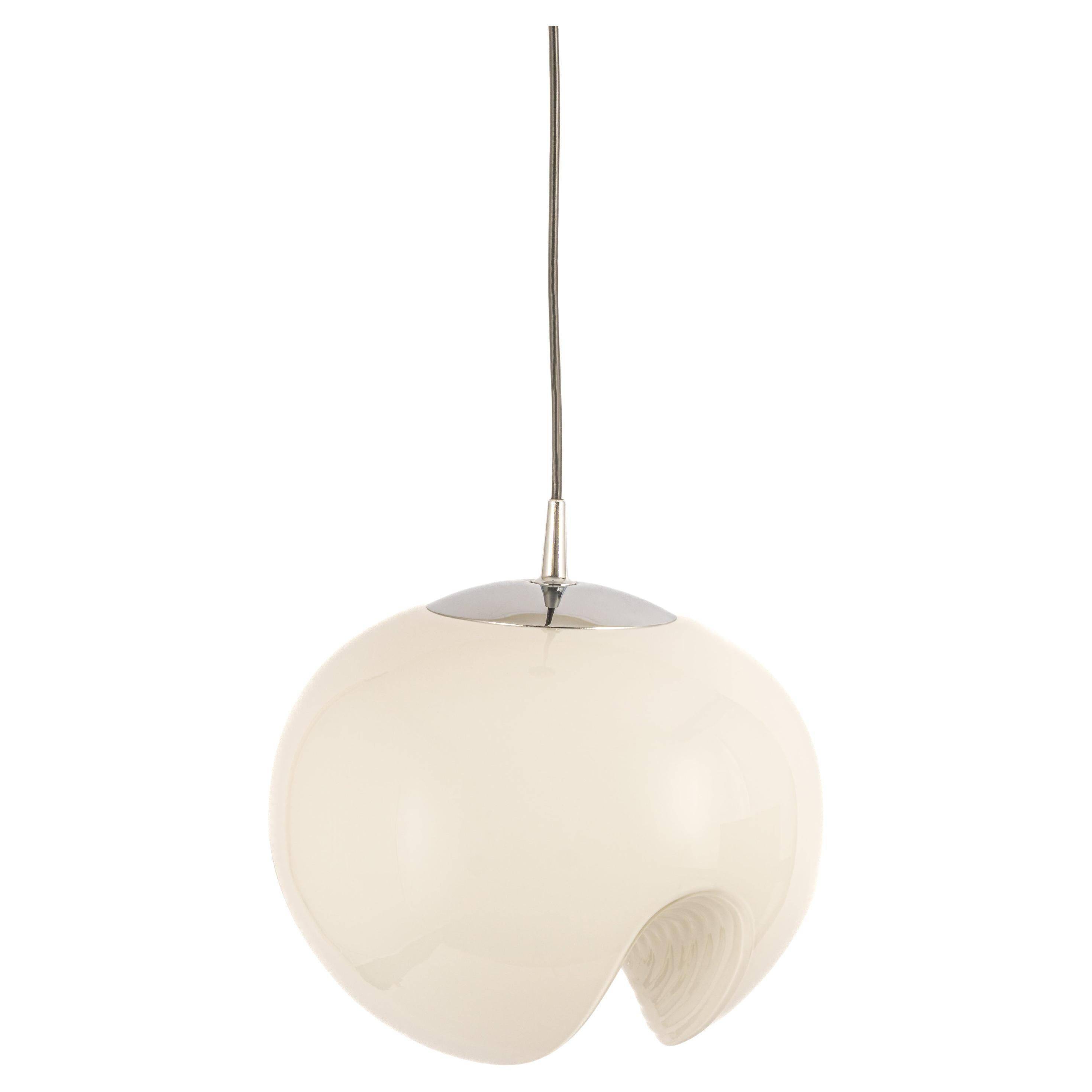 Opaline glass pendant lamps by Peill & Putzler, Germany, 1970s