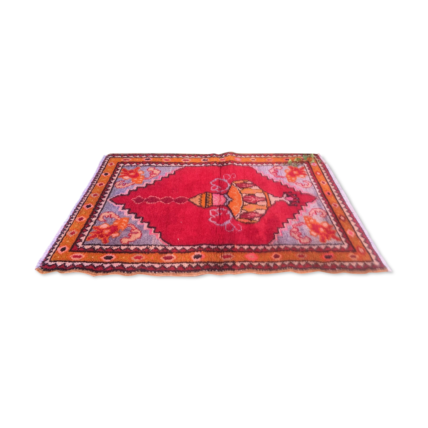 Old turkish oushak rug 118x74 cm vintage