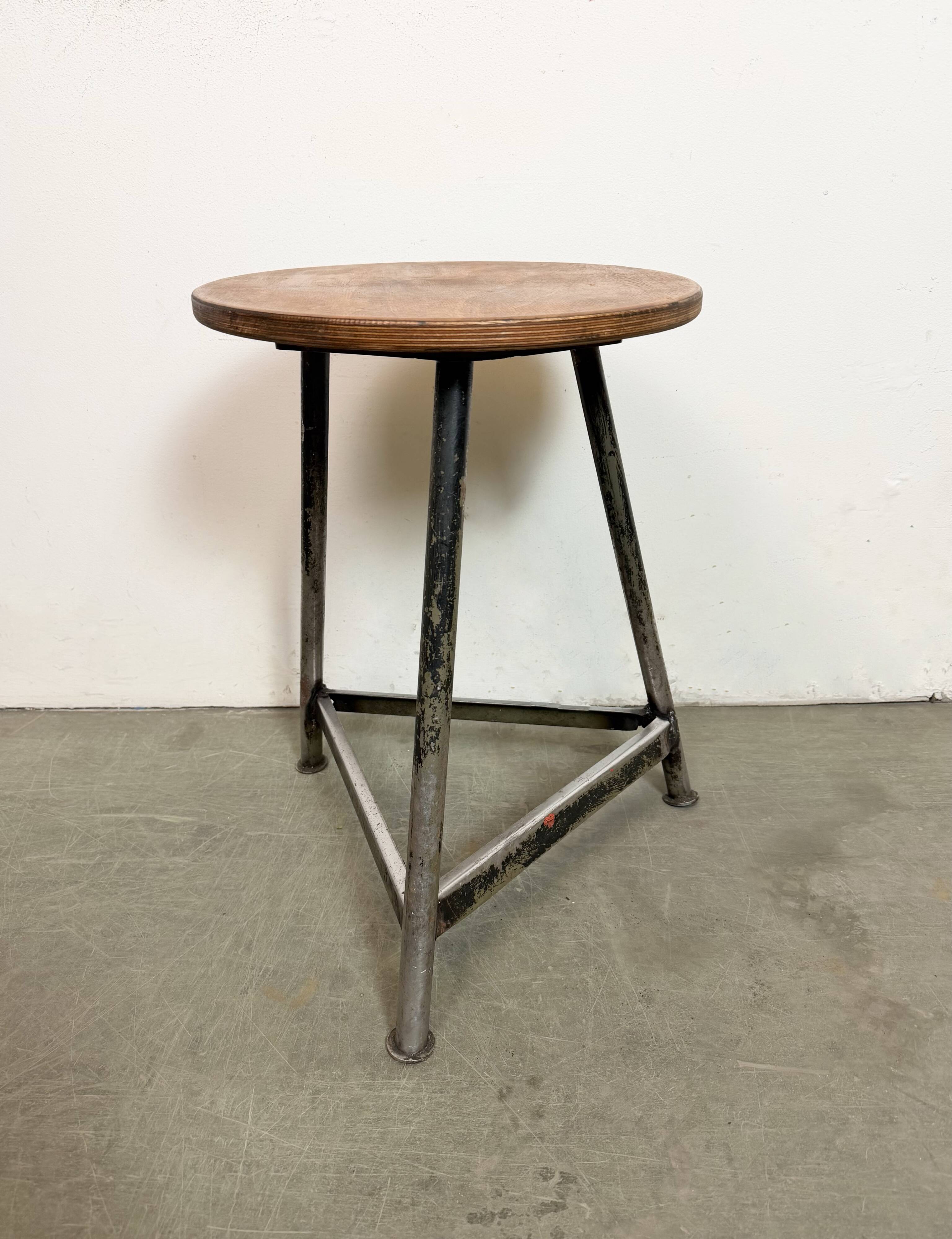 Black Industrial Workshop Stool, 1960s