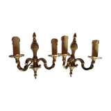 Paire d'appliques classiques en bronze doré