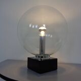 Large Glass Globe & Marble Table Lamp from Erco, 1960s