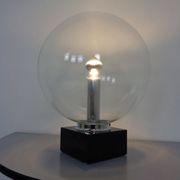 Large glass globe and marble table lamp from Erco, 1960s.
