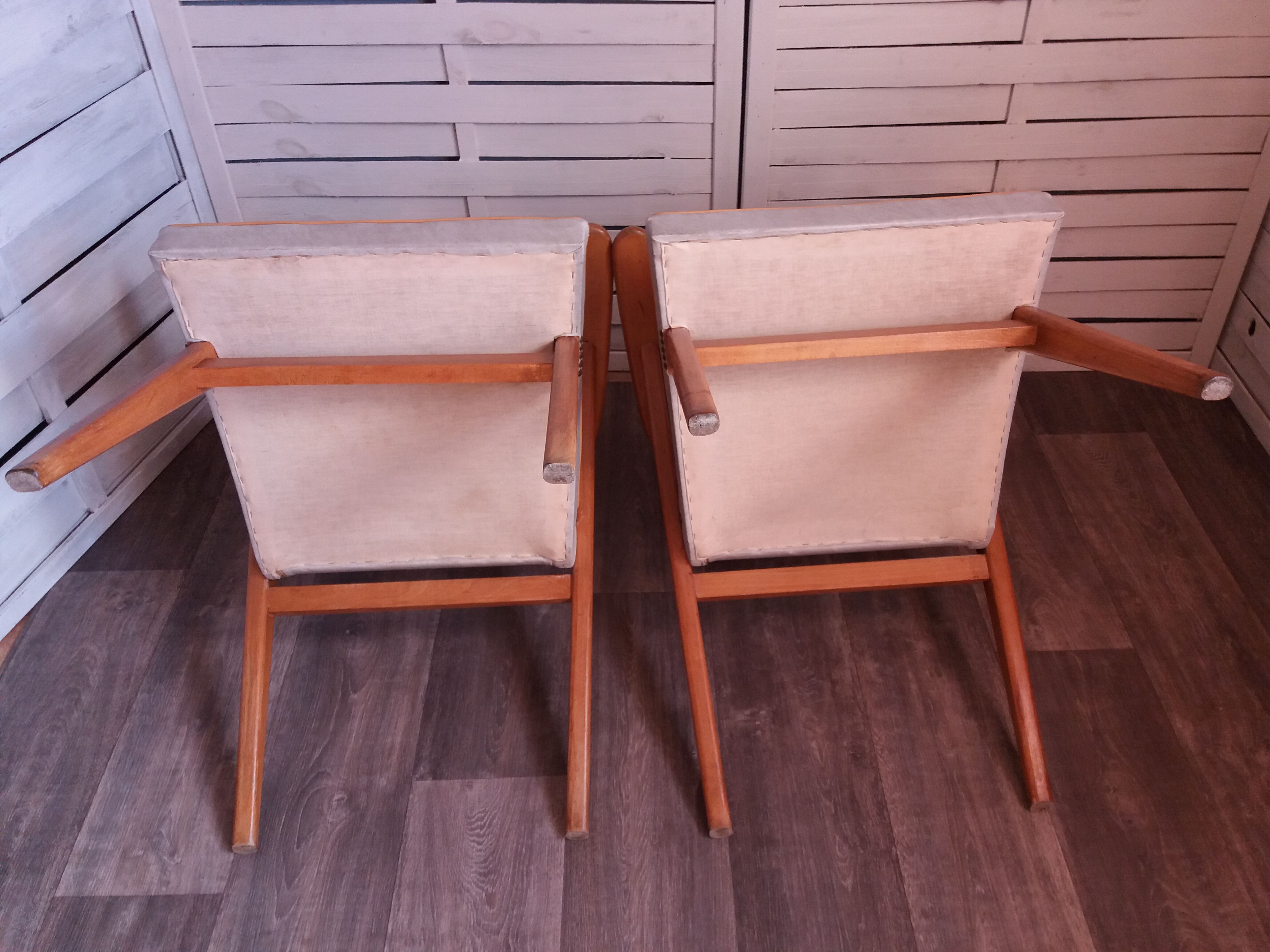 Pair of armchairs feet compass from the years 60