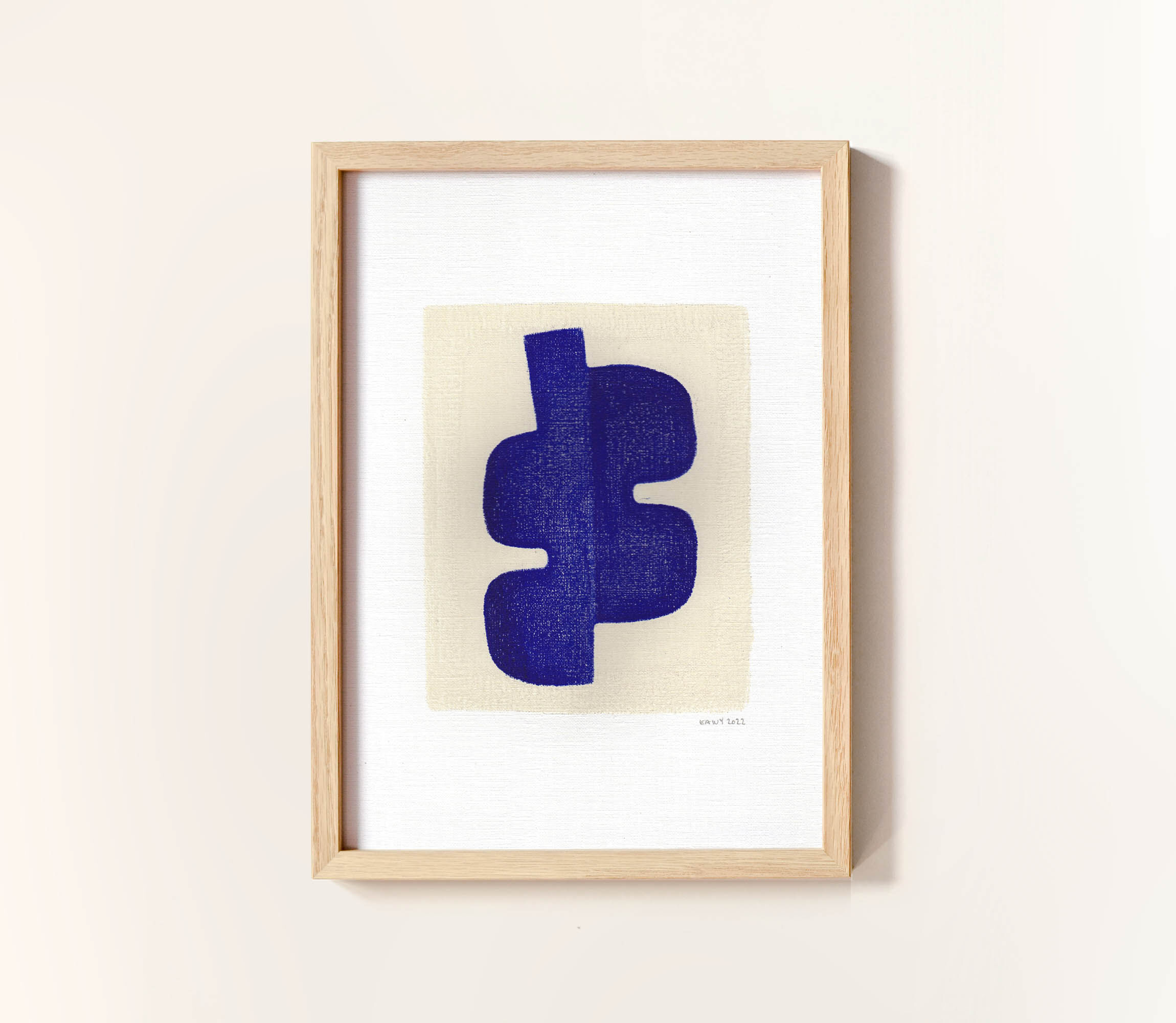 Painting on paper illustration M725 signed Eawy