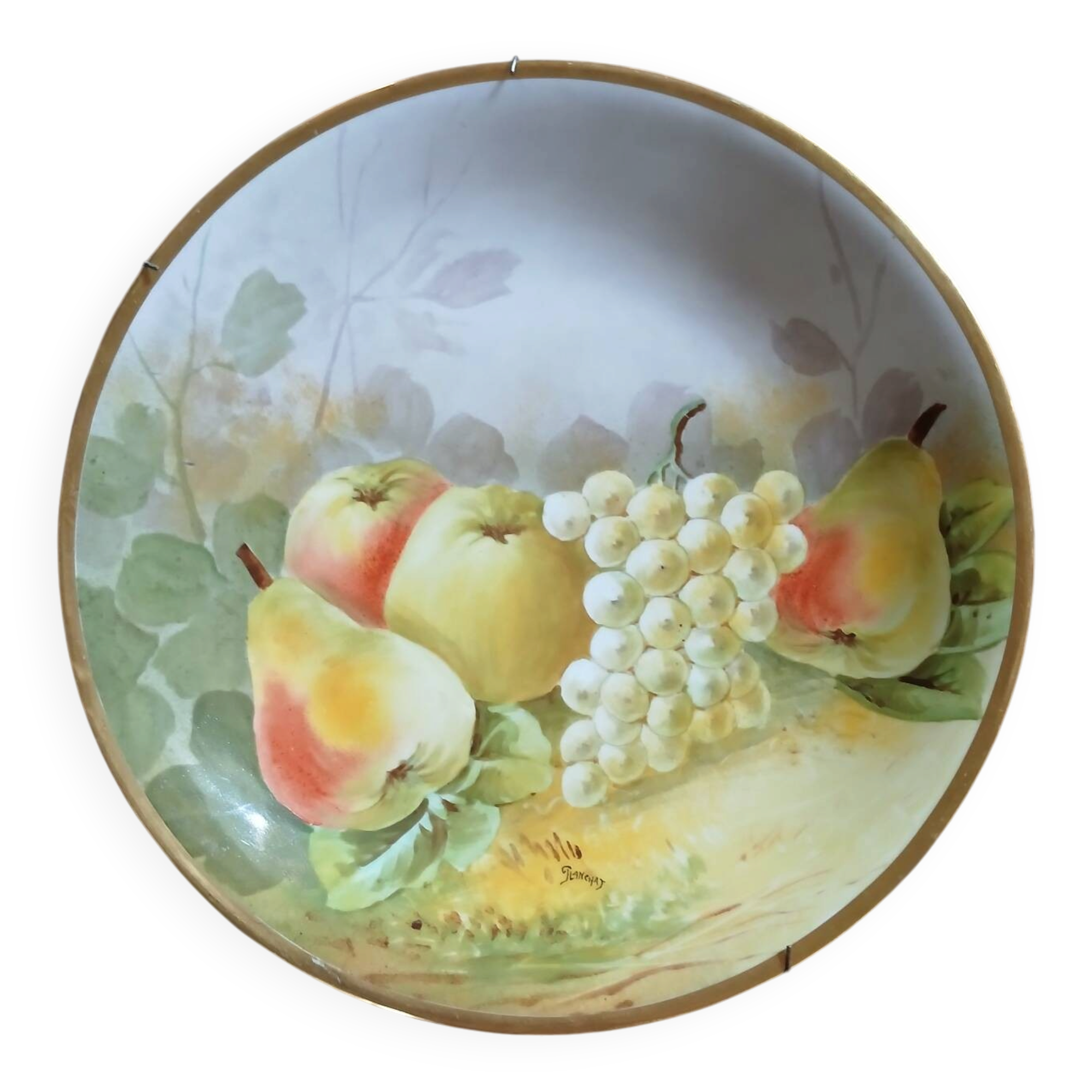 Large decorative antique porcelain plate