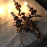 Pair of bronze sconces, 19th century