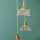 Vintage triple suspension lampshade in glass and cut crystal - collection