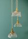 Vintage triple suspension lampshade in glass and cut crystal - collection