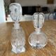 Pair of antique frosted crystal perfume bottles – Signed Charet