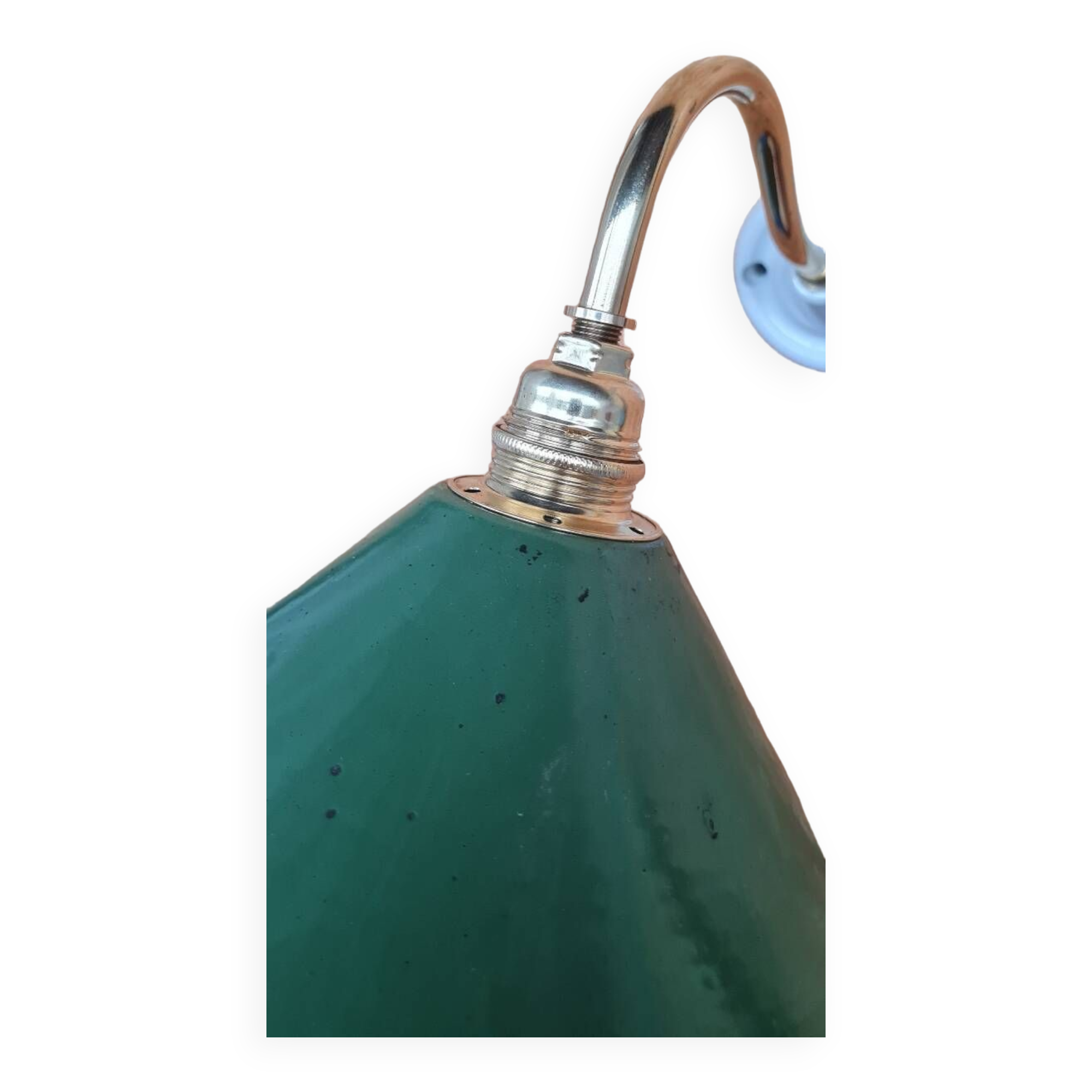 Vintage enameled sheet metal wall light