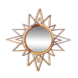 Miroir soleil rotin vintage 70