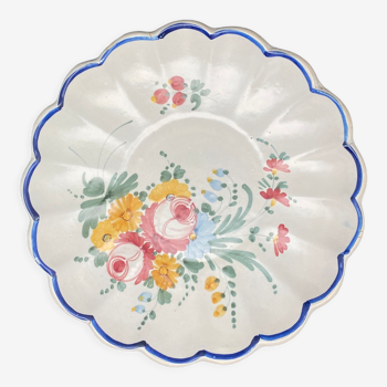 Plat rond forme pâquerette Motif Fleuri en céramique italienne