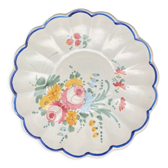 Plat rond forme pâquerette Motif Fleuri en céramique italienne