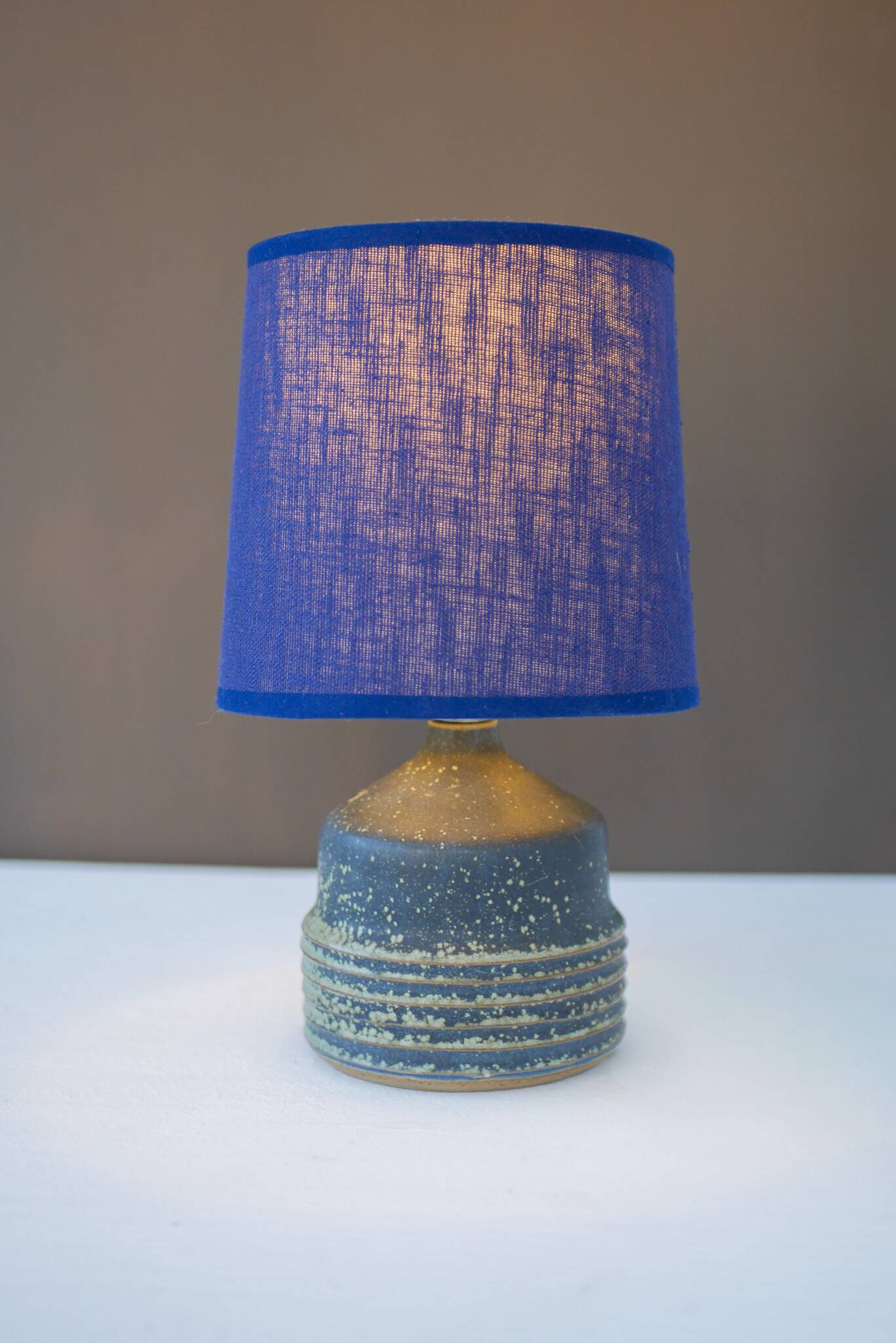 Mid-century modern pottery table lamp made by Rolf Palm, Sweden