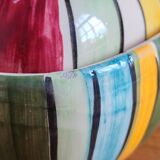 Vintage Ceramic Bonbonnière with Colourful Stripes - Jewellery Box