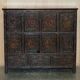Antique polychrome Tibetan altar cabinet with deer and flowers.