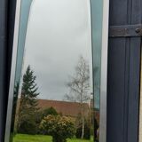 Large mirror mirror rear-view mirror of the 70s 36x136cm