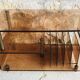Vinyl or hifi furniture - smoked plexiglass and brass - 1970