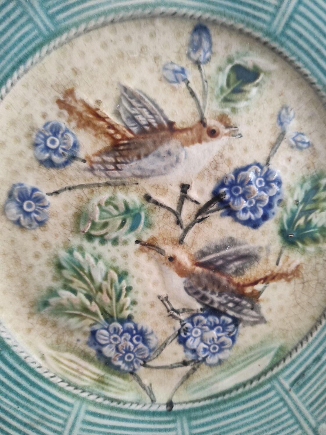 Old plate - Green Marli slip - XIX century