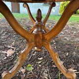 Table basse en bois et cannage