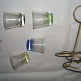 Liqueur glasses on vintage stand